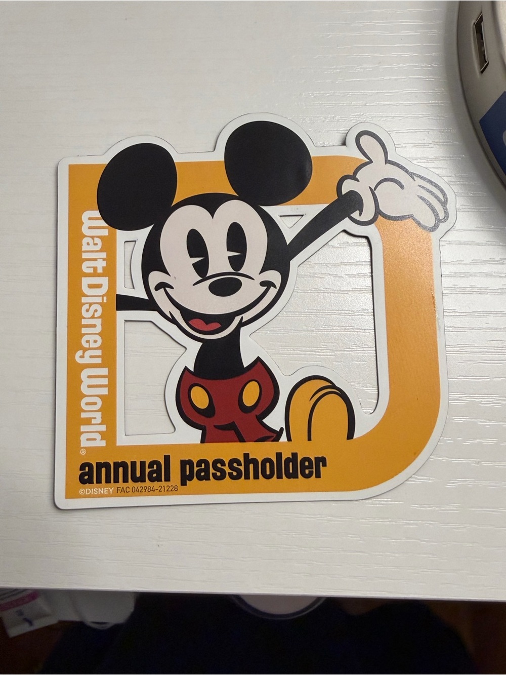 Disney Mickey Annual Passholder Magnet - Yellow, Black, Red